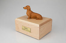 Load image into Gallery viewer, Brown Dachshund Pet Funeral Cremation Urn Avail in 3 Different Colors & 4 Sizes