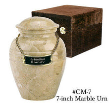 Load image into Gallery viewer, Cream Color, Child/Pet Funeral Cremation Urn made out of a block of Solid Marble