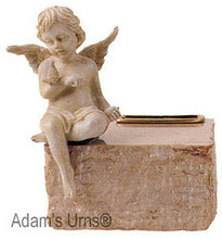 Load image into Gallery viewer, Solid Cream Marble,Child/Infant/Pet Size Funeral Cremation Urn Keepsake w. Angel