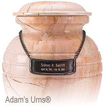 Load image into Gallery viewer, Teakwood Color, Adult Funeral Cremation Urn made out of a block of Solid Marble