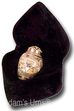 Load image into Gallery viewer, Cream Color Brass Keepsake Funeral Cremation Urn W. Heart Box, 3 Cubic Inches