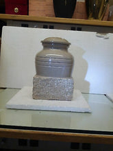 Load image into Gallery viewer, Cream Color, Child/Pet Funeral Cremation Urn made out of a block of Solid Marble