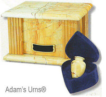 Load image into Gallery viewer, Teak Color, Child/Pet Funeral Cremation Urn made out of a block of Solid Marble
