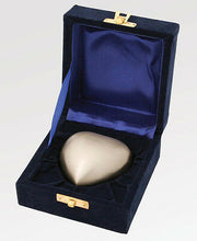 Load image into Gallery viewer, Pewter Finished Permanent Brass Heart Shaped Keepsake Funeral Cremation Urn