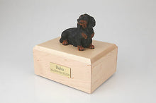 Load image into Gallery viewer, Black Dachshund Pet Funeral Cremation Urn Avail in 3 Different Colors & 4 Sizes