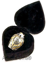 Load image into Gallery viewer, Solid Brass - Silver and Gold Colored Keepsake Cremation Urn w. Velvet Heart Box