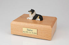 Load image into Gallery viewer, Tri-color Collie Pet Funeral Cremation Urn Avail in 3 Different Colors & 4 Sizes
