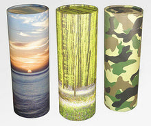 Load image into Gallery viewer, Biodegradable Ash Scattering Tube Camouflage Green Cremation Urn Keepsake