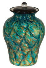 Load image into Gallery viewer, Large/Adult 220 Cubic Inch Palermo Aegean Funeral Glass Cremation Urn for Ashes