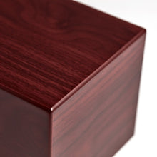 Load image into Gallery viewer, Large Cherry Box Funeral Cremation Urn for Ashes, 200 Cubic Inches