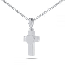 Load image into Gallery viewer, Cross & Heart Stainless Steel Pendant/Necklace Funeral Cremation Urn for Ashes