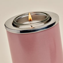 Load image into Gallery viewer, Small/Keepsake Aluminum Pink Memory Light Cremation Urn, 20 cubic inches