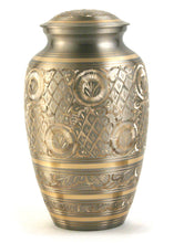 Load image into Gallery viewer, New, Brass Set of 6 Classic Platinum Keepsake Cremation Urns, 5 Cubic Ins each