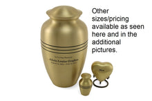 Load image into Gallery viewer, New, Brass Set of 6 Classic Bronze Keepsake Cremation Urns, 5 Cubic Ins each