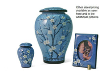 Load image into Gallery viewer, Blue Plum Blossom 4 Keepsake Set Funeral Cremation Urns for Ashes, 10 Cubic Inches each
