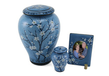 Load image into Gallery viewer, Blue Plum Blossom 4 Keepsake Set Funeral Cremation Urns for Ashes, 10 Cubic Inches each