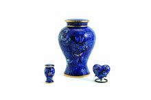 Load image into Gallery viewer, Cloisonne Heart Keepsake Butterfly Funeral Cremation Urn for Ashes, 3 Cubic Inch