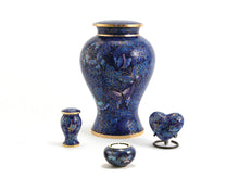 Load image into Gallery viewer, Cloisonne Heart Keepsake Butterfly Funeral Cremation Urn for Ashes, 3 Cubic Inch