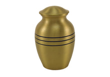 Load image into Gallery viewer, New, Brass Set of 6 Classic Bronze Keepsake Cremation Urns, 5 Cubic Ins each