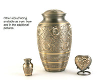 Load image into Gallery viewer, New, Brass Set of 6 Classic Platinum Keepsake Cremation Urns, 5 Cubic Ins each