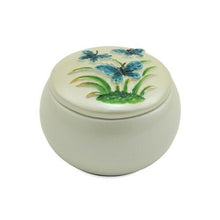 Load image into Gallery viewer, Small/Keepsake Blue Butterfiles Memento Funeral Cremation Urn, 7 Cubic Inches