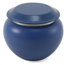 Load image into Gallery viewer, Small/Keepsake Blue Pagoda Aluminum Funeral Cremation Urn, 70 Cubic Inches