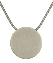 Load image into Gallery viewer, Stainless Steel Pewter Round Pendant w/Chain Funeral Cremation Urn for Ashes