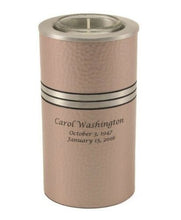 Load image into Gallery viewer, Small/Keepsake 20 Cubic Inch Pink Votive Aluminum Cremation Urn for Ashes