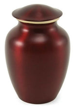 Load image into Gallery viewer, Small/Keepsake Classic Pet Brass Red Funeral Cremation Urn, 40 Cubic Inches