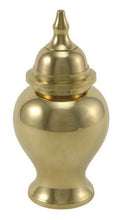 Load image into Gallery viewer, Small/Keepsake Shiny Brass Cremation Urn, 10 cubic inches