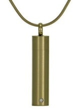 Load image into Gallery viewer, Stainless Steel/14K Gold Plated Bronze Cylinder Cremation Pendant w/chain