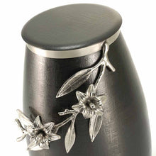 Load image into Gallery viewer, At Peace Memorials Windsong Lily Slate/Pewter, Cremation urn for Ashes 205 Cubic inches…
