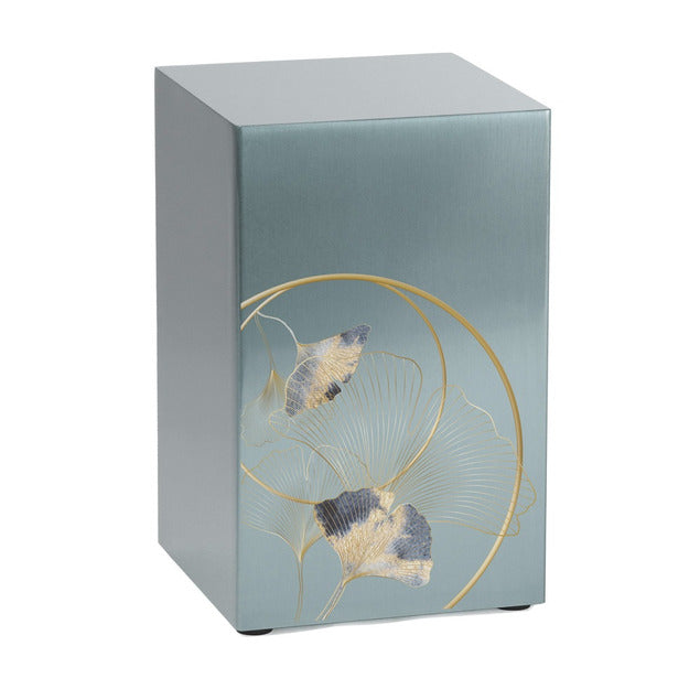 At Peace Memorials Life Canvas Ginkgo Pewter, Companion Urn LEFT SIDE 200 CI