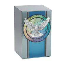Load image into Gallery viewer, At Peace Memorials Life Canvas Dove Pewter Adult Cremation Urn 200 CI
