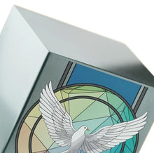 Load image into Gallery viewer, At Peace Memorials Life Canvas Dove Pewter Adult Cremation Urn 200 CI
