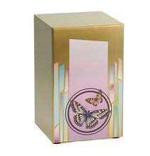 Load image into Gallery viewer, At Peace Memorials Life Canvas Butterflies Bronze Adult Cremation Urn 200 CI
