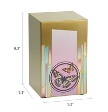 Load image into Gallery viewer, At Peace Memorials Life Canvas Butterflies Bronze Adult Cremation Urn 200 CI

