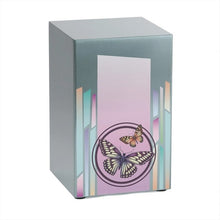 Load image into Gallery viewer, At Peace Memorials Life Canvas Butterflies Pewter Adult Cremation Urn 200 CI
