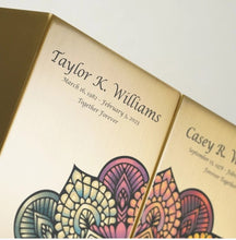 Load image into Gallery viewer, At Peace Memorials Life Canvas Mandala Bronze Companion Urn LEFT SIDE 200 CI
