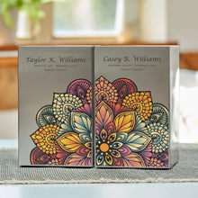 Load image into Gallery viewer, At Peace Memorials Life Canvas Mandala Pewter Companion Urn LEFT SIDE 200 CI
