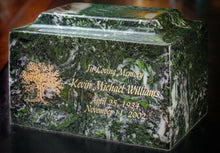 Load image into Gallery viewer, Copy of Grecian Black Granite Adult Funeral Cremation Urn, 190 Cubic Inches TSA Approved
