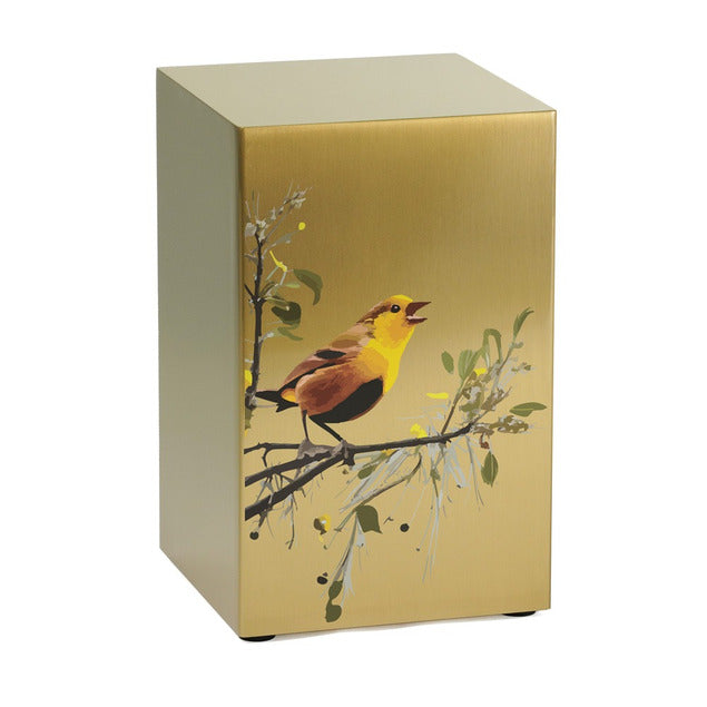 At Peace Memorials Life Canvas Birds Bronze Companion Urn LEFT SIDE 200 CI