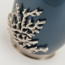 Load image into Gallery viewer, At Peace Memorials Meadow Song Coral Moonlight Blue/Pewter Large/Adult Cremation Urn 200 CI
