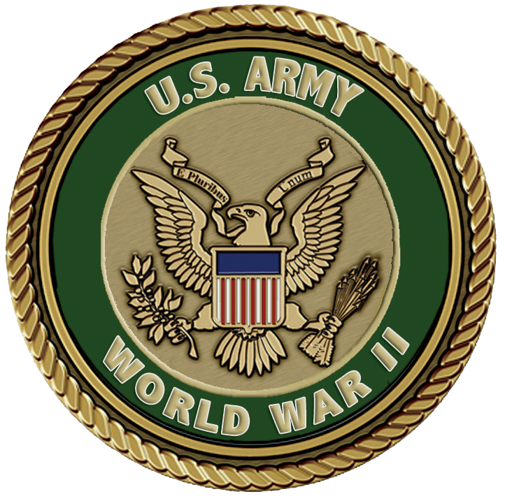 Army WWII Medallion for Box Cremation Urn/Flag Case -  3 Inch Diameter