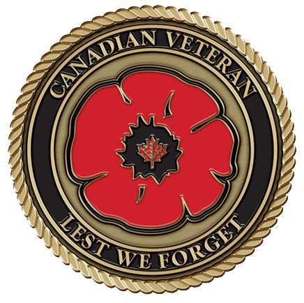 Canadian Poppy Medallion for Box Cremation Urn/Flag Case - 3 Inch Diameter