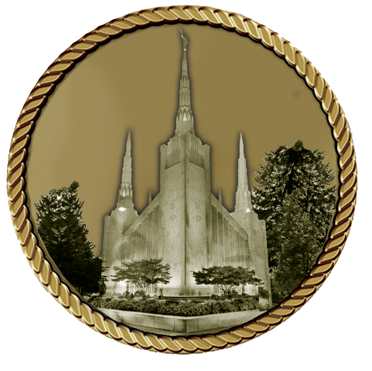 LDS Portland Temple Medallion for Box Cremation Urn/Flag Case - 3 Inch Diameter