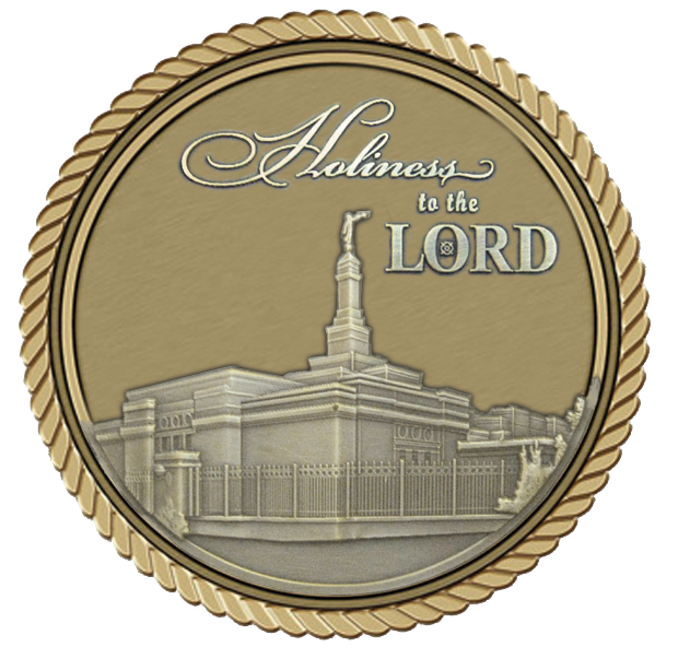 LDS Small Temple Medallion for Box Cremation Urn/Flag Case - 4 Inch Diameter