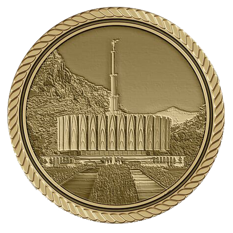 LDS Temple Provo Medallion for Box Cremation Urn/Flag Case - 4 Inch Diameter