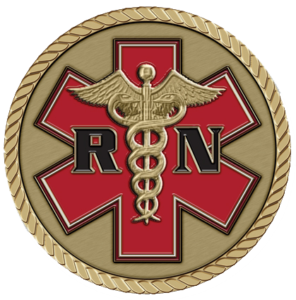 Nurse Emergency Room Medallion for Box Cremation Urn/Flag Case - 3 Inch Diameter