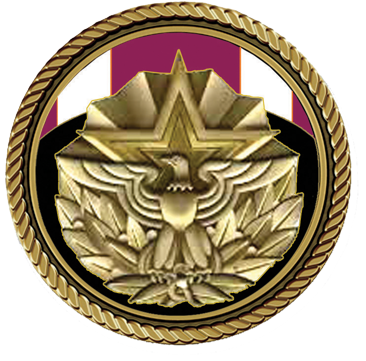 Army Meritorious Service Medallion for Box Cremation Urn/Flag Case - 2 Inch Diameter